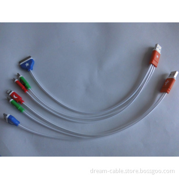 Lighting Transparent 3 in 1 USB Charger Cable